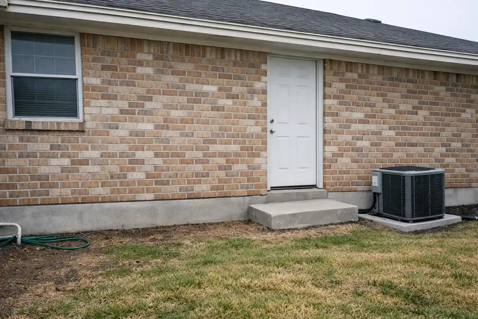 Foundation fully restored and leveled — doors and windows aligned, cracks sealed, and AC pad reset for engineer‑certified completion.
