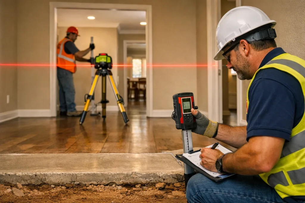 House leveling service Corpus Christi Texas laser elevation survey