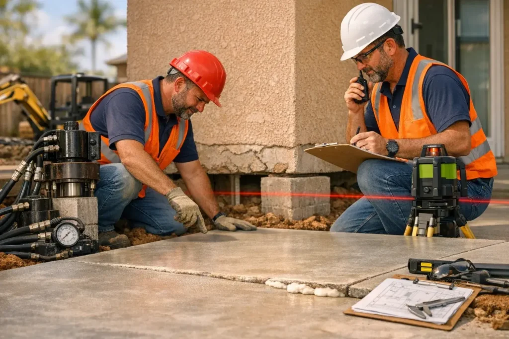 Concrete slab foundation repair in Corpus Christi TX